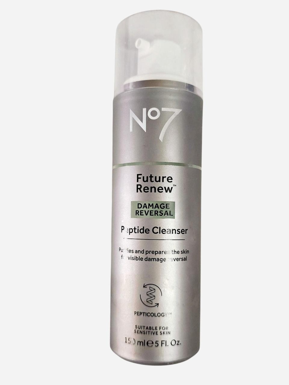 No7 Future Renew Peptide Cleanser in Silver